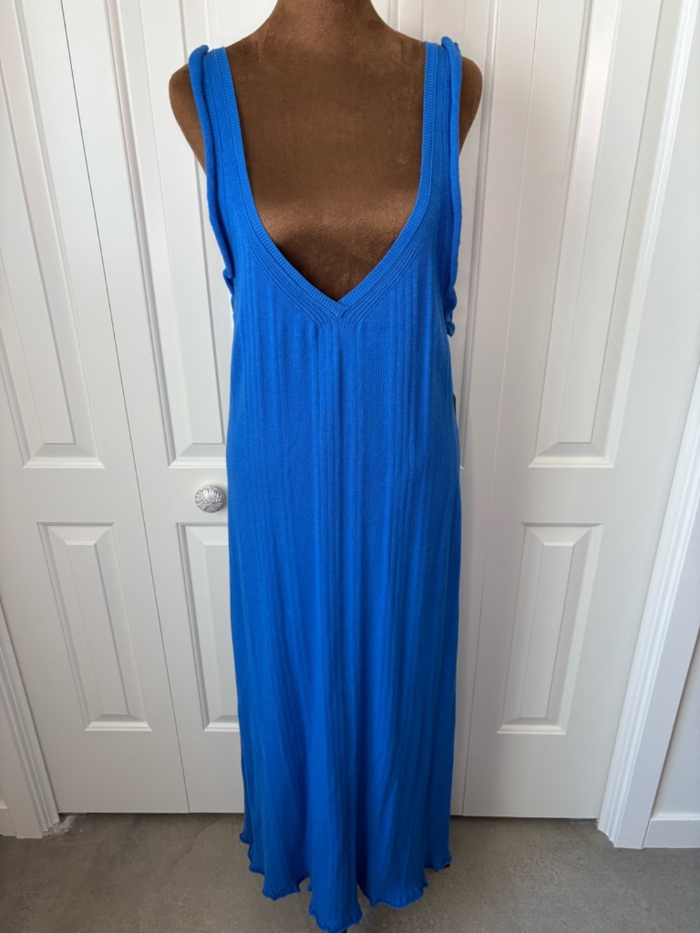 Anthropologie Daily Practice Azure Sapphire Knit midi DRESS Large - NWT $128 - Picture 8 of 16